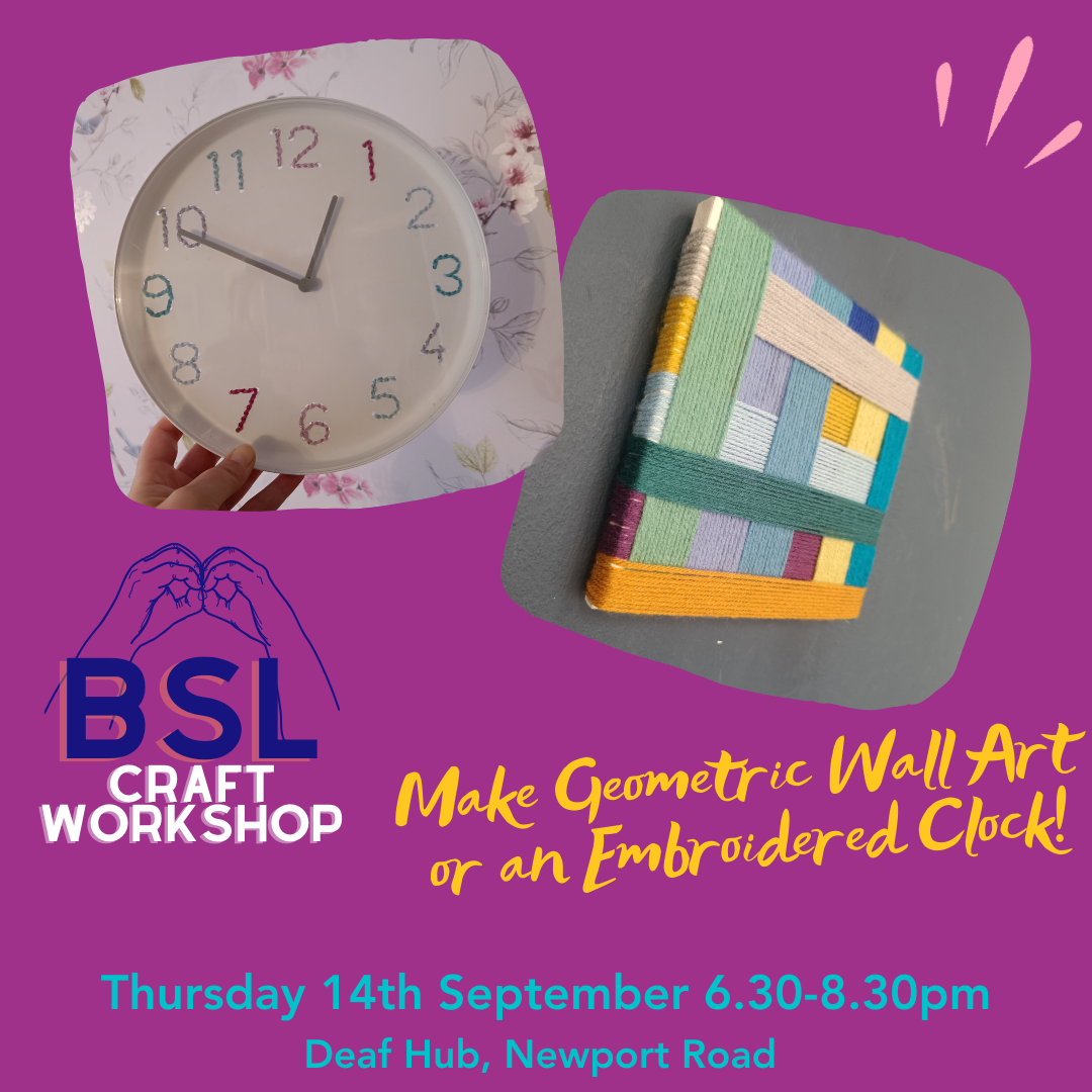 geometric-yarn-art-or-embroidered-clock-craft-workshop-for-young-deaf-people-in-bsl-at-the-deaf-hub-wales